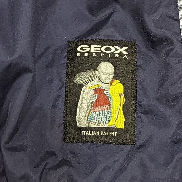 Geox Respira Blue Gray Neutral Bomber Jacket Coat Fall Winter Layer Boys Size 4 - Picture 6 of 8